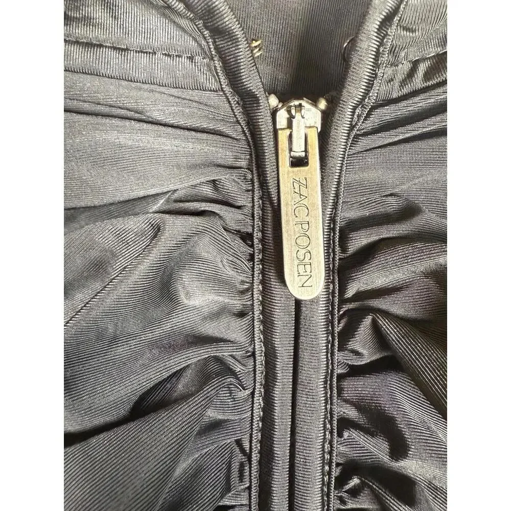 Zac Posen‎ for Target Women Ruched Sz M Pencil Skirt with Front Zipper Black